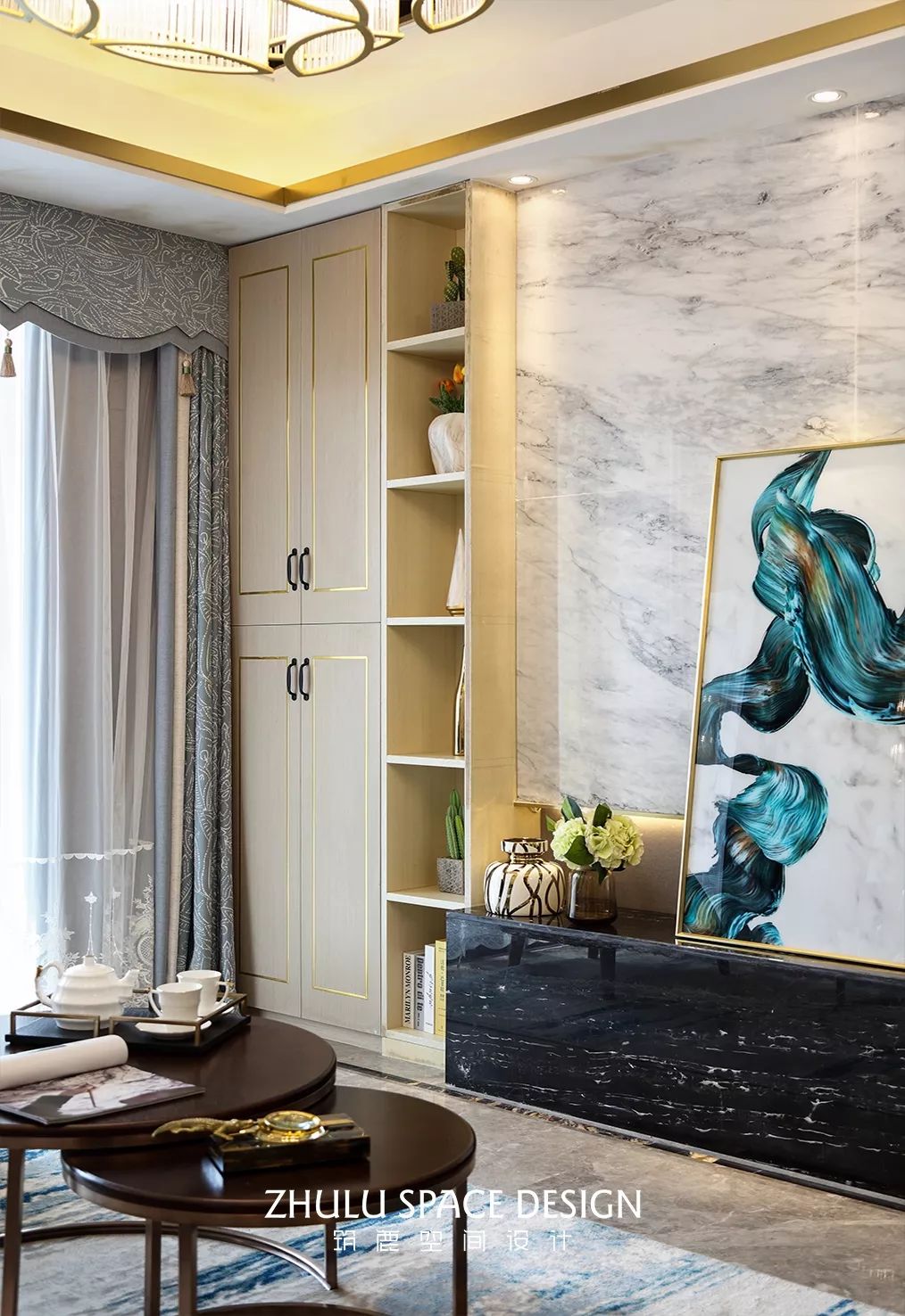 如东翡翠观澜轻奢样板房,现代都市优雅风-19