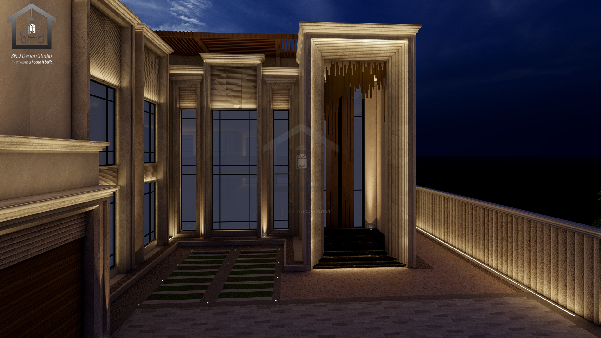 Private Villa - Facade & Landscape Lighting Design-UAE-4