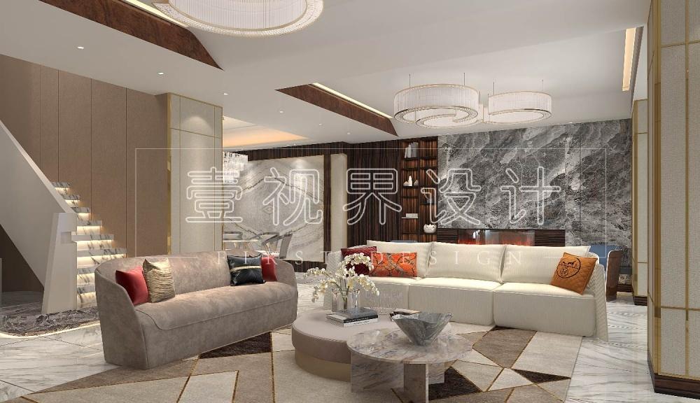 山水湖滨空中别墅,打造精致高级室内空间-3