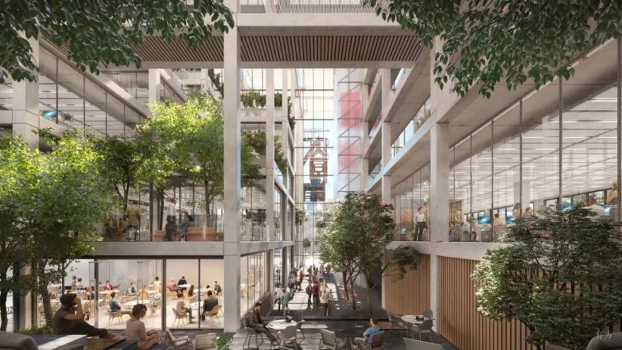 福斯特事务所新办公项目动工,三维网格创造活力空间-19