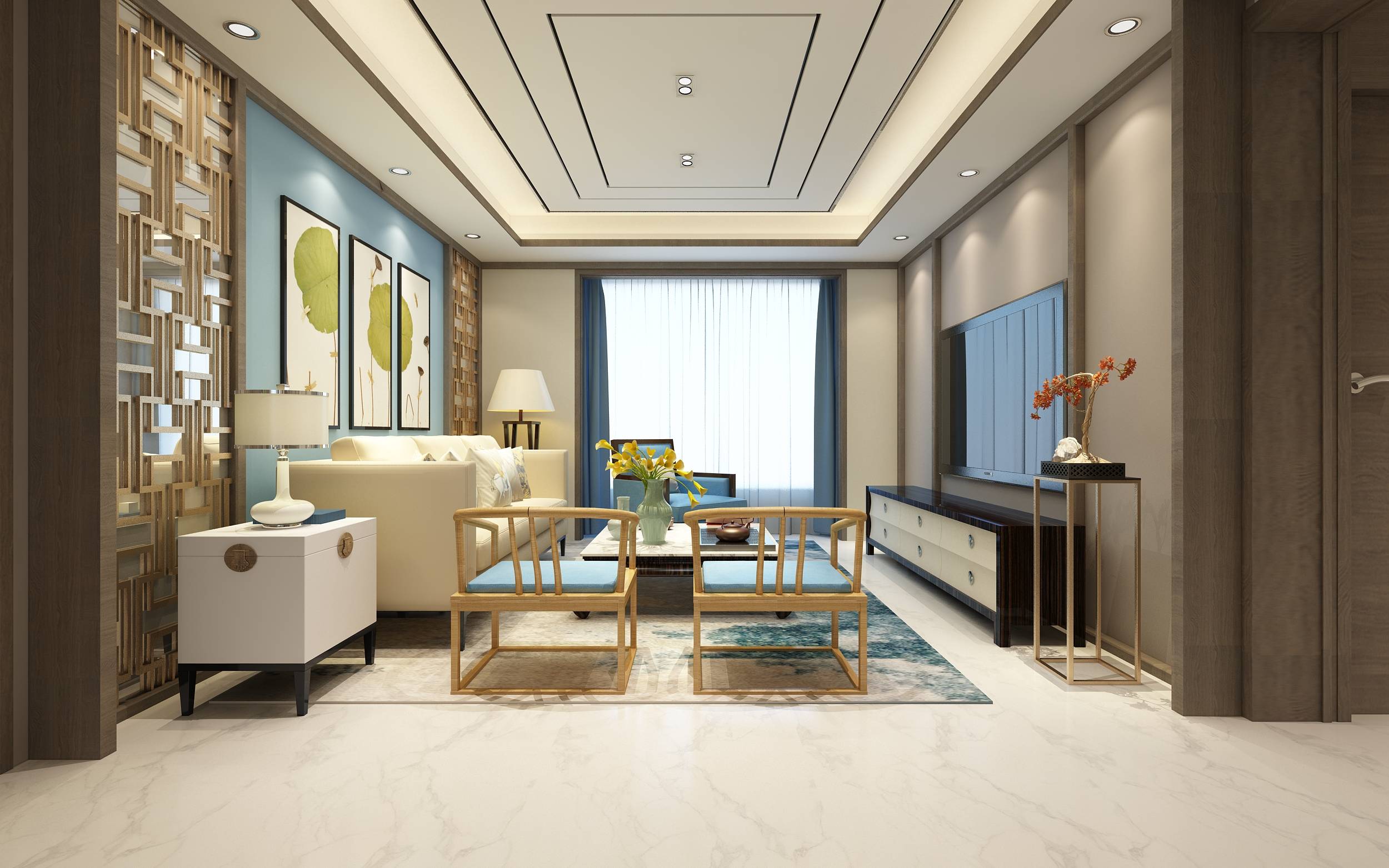 新中式 中式古典 奢华家装别墅样板房-7-16