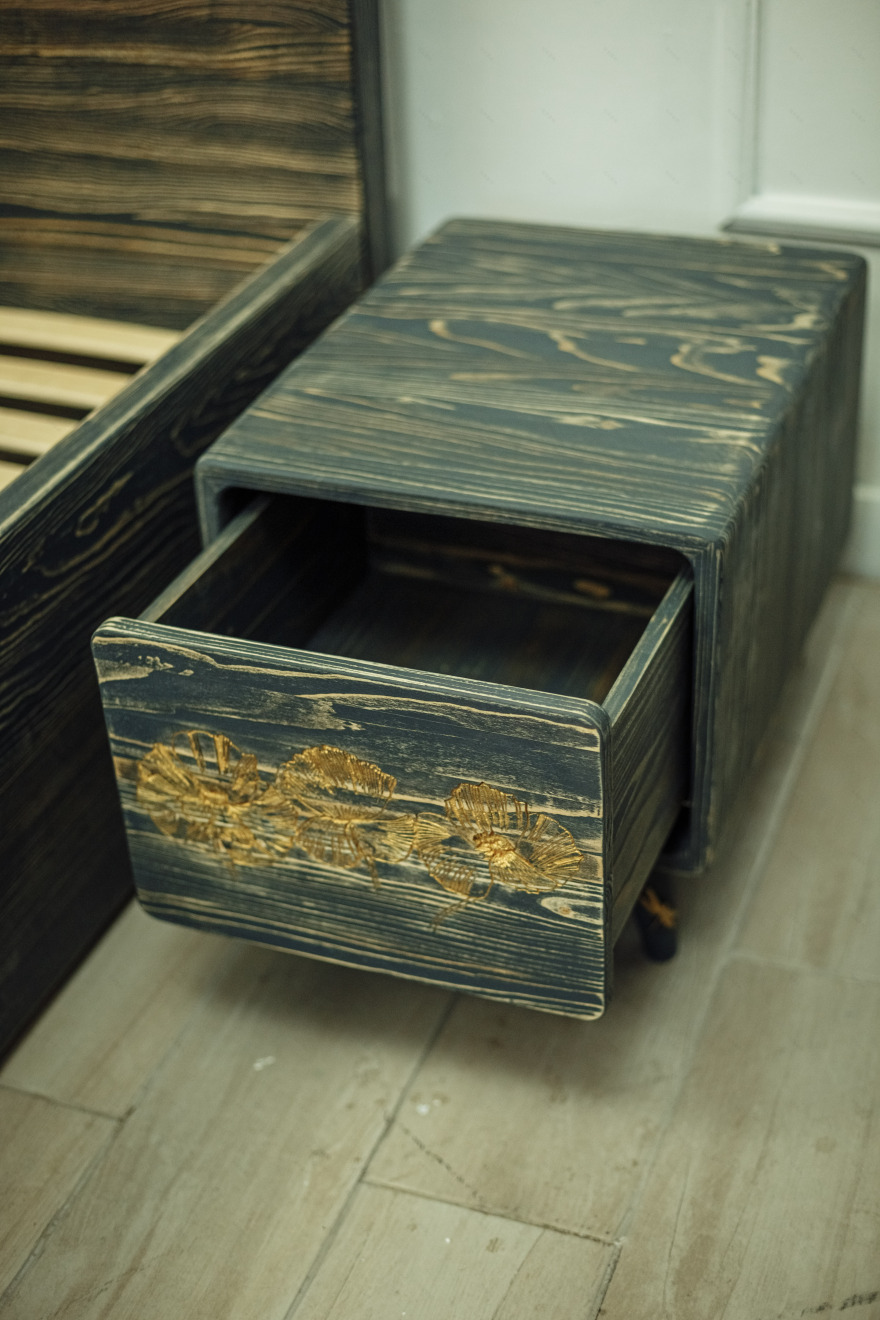 实木床(田野罂粟)卧室套装设计-7