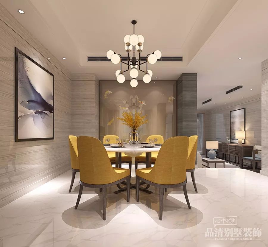 阿维侬庄园混搭风格,打造 450㎡美式新中式家居-27