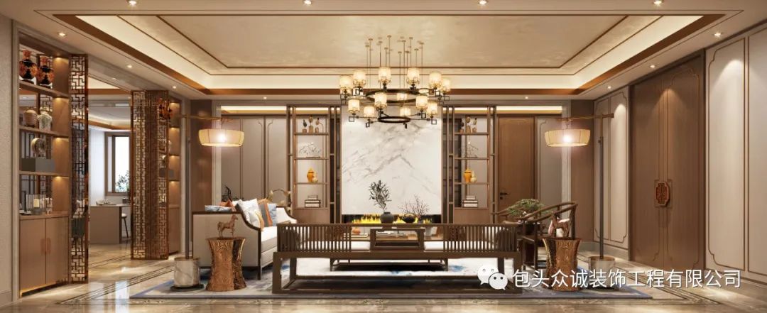 鄂尔多斯新中式住宅丨中国鄂尔多斯丨众诚装饰-31