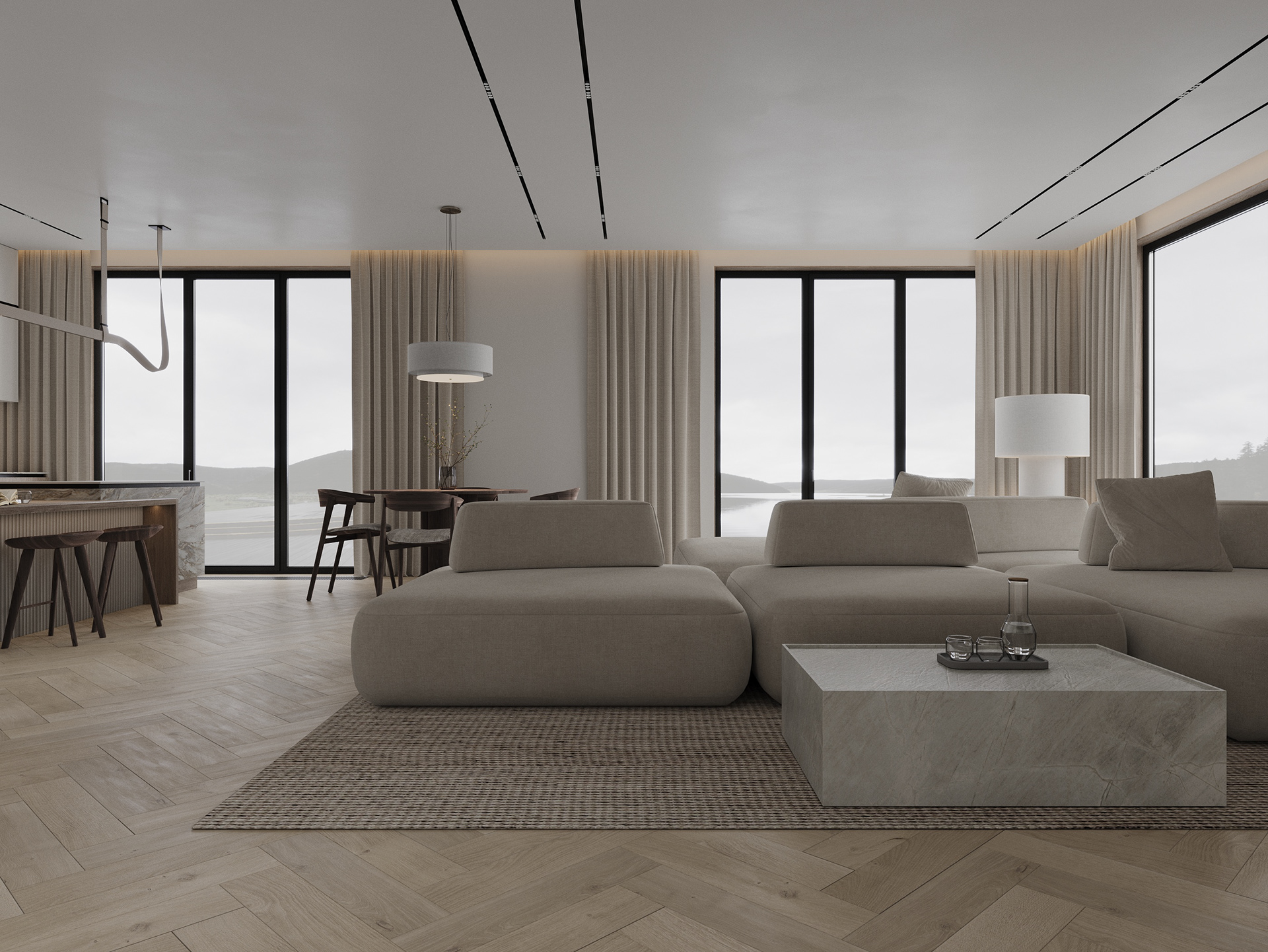 厨房客厅可视化设计丨美国丨Inesa Orlenko-6