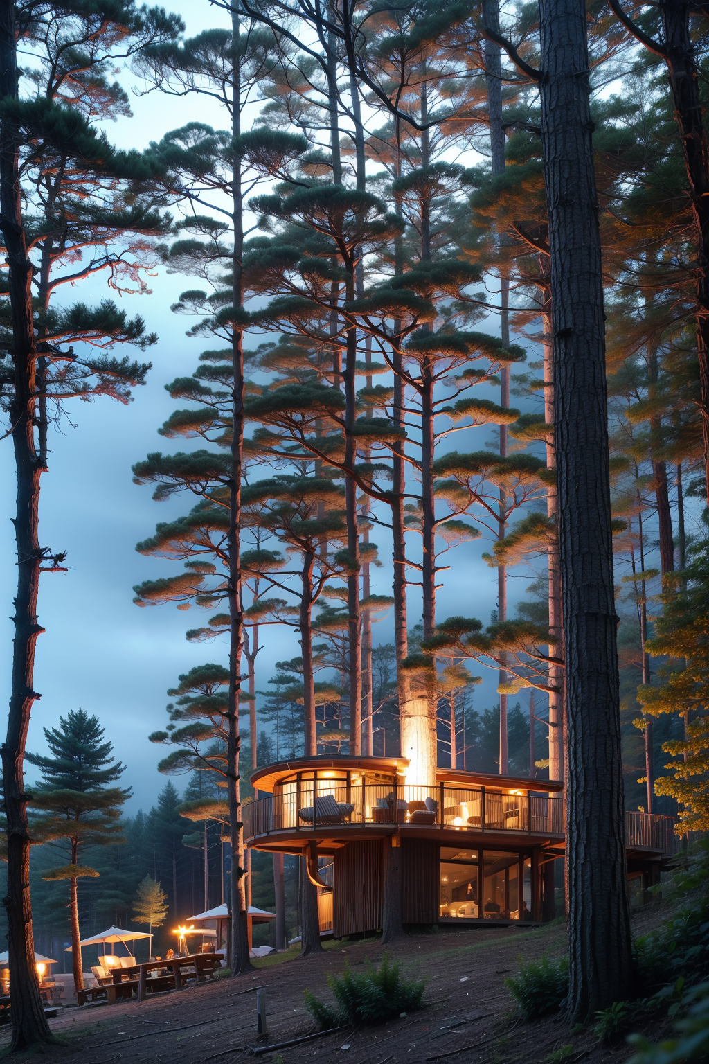 AI创意设计50-树屋篝火-1