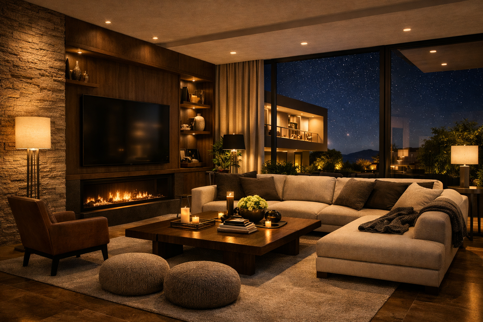 Modern Villa Visualization – Nighttime Elegance-6
