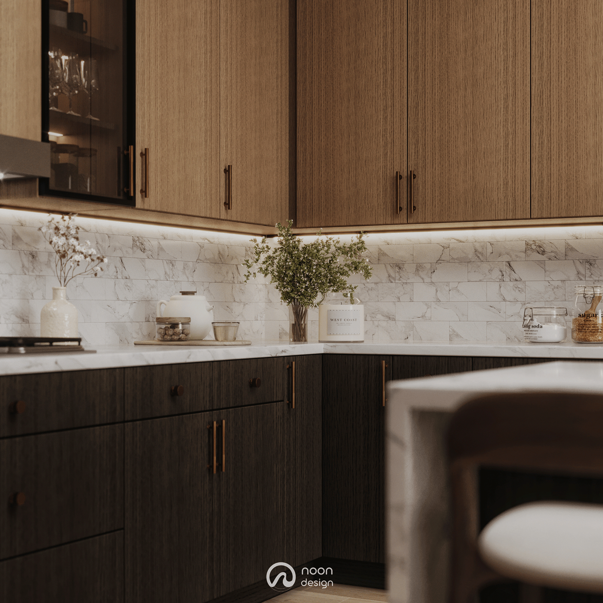 橡木之光厨房丨美国夏洛特丨Noon Design Studio-7