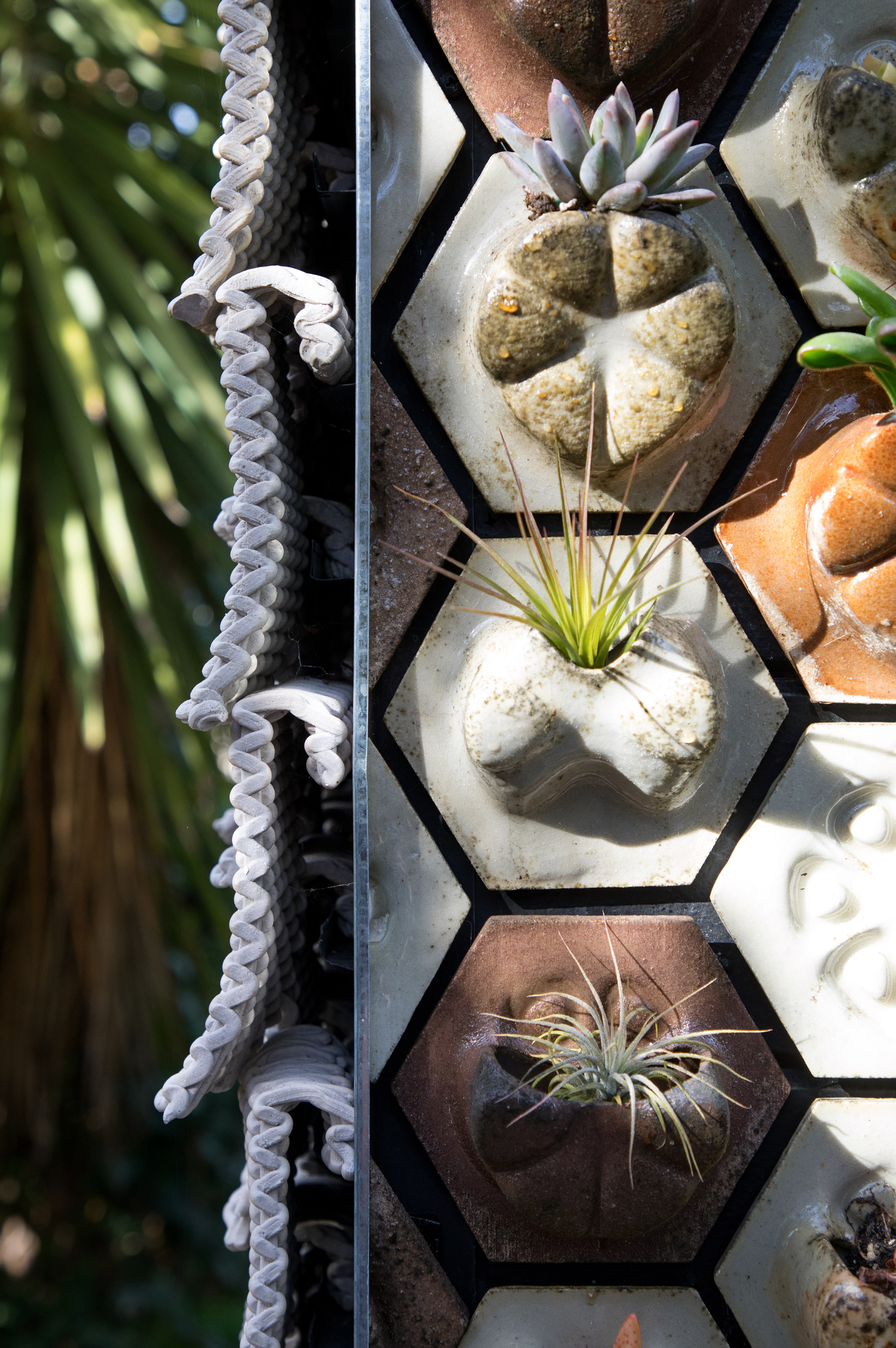 3D-printed tiles filled with succulents form cabin by Emerging Objects-12