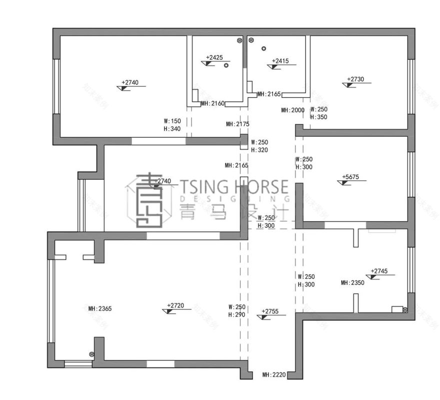 曲江风景线复式设计丨青马别墅空间设计-34
