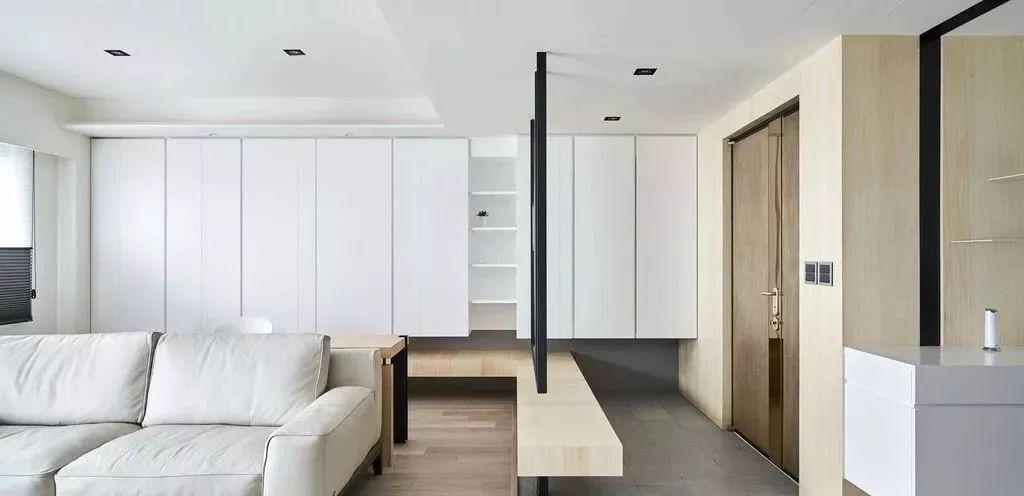 极简风格客厅书房一体化设计-21