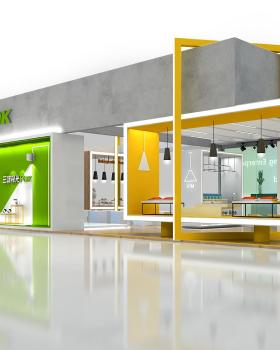 三雄极光展台设计Three male aurora booth design