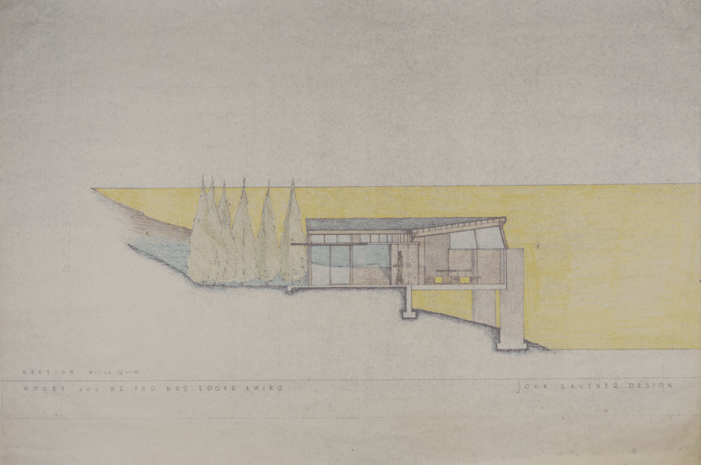 Edgar Ewing住宅及工作室方案丨美国洛杉矶丨John Lautner-9