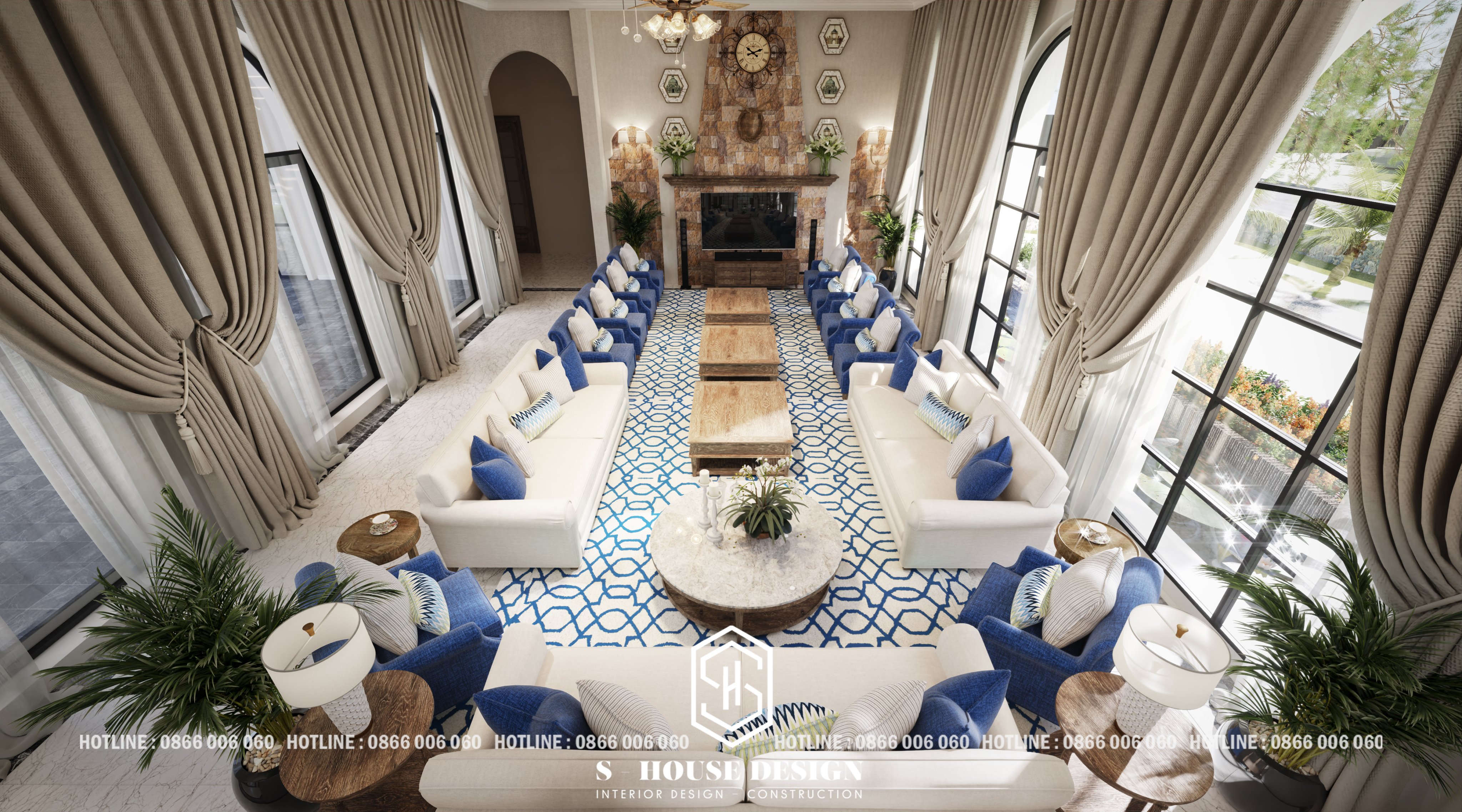 Interior design of Mediterranean garden villas-11