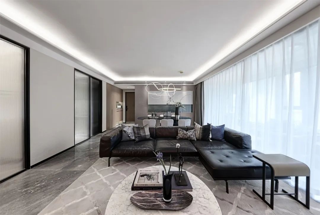 烟台万科翡翠长安样板间 | 抹茶色遇见黑灰色，简约至美-71