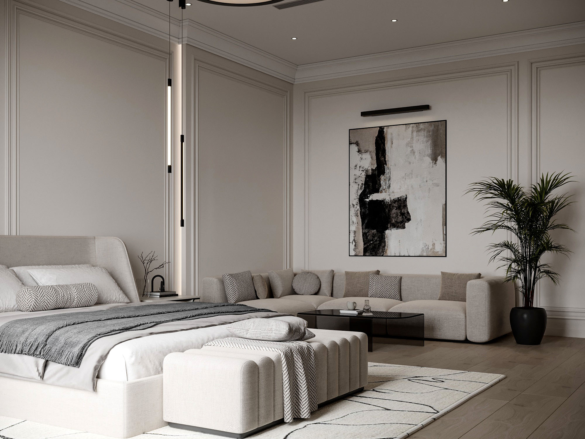 "Timeless Elegance: New Classic Style Simplex Villa"-55