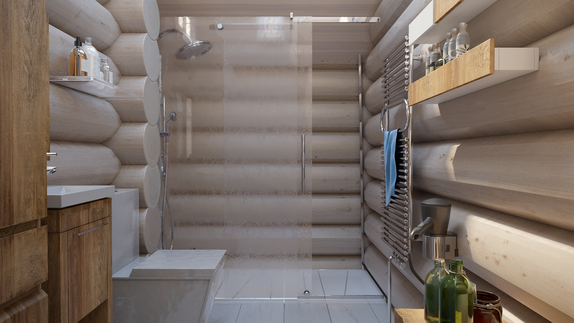 Варианты интерьера в срубе.-29