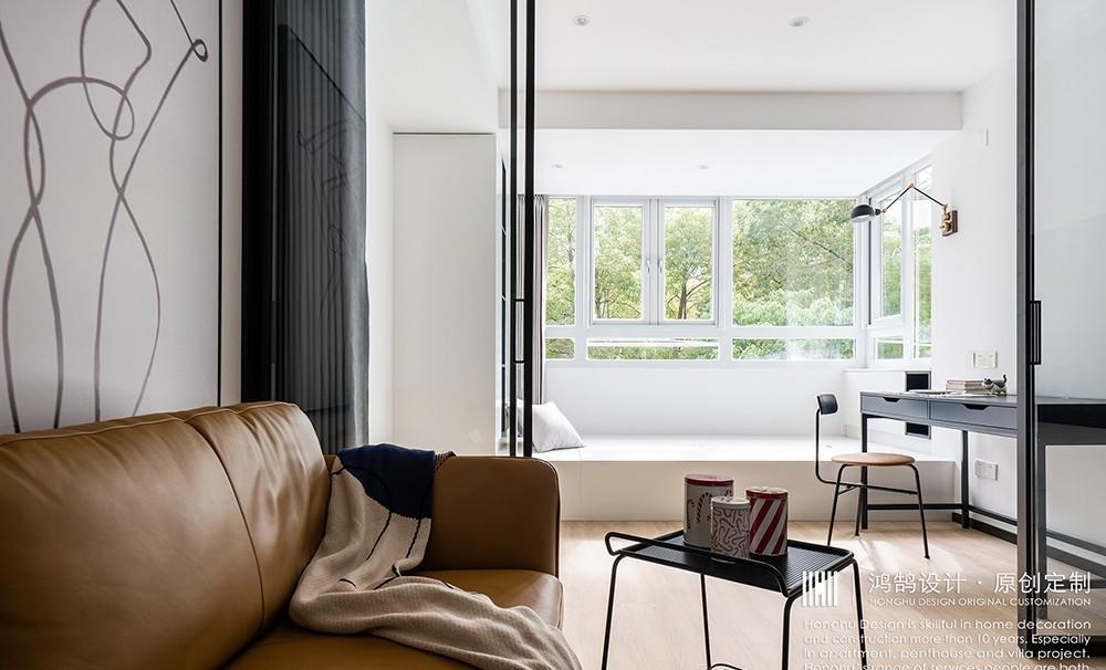 鸿鹄设计上海平层 | 多功能榻榻米书房++ 阳台，美观实用-10