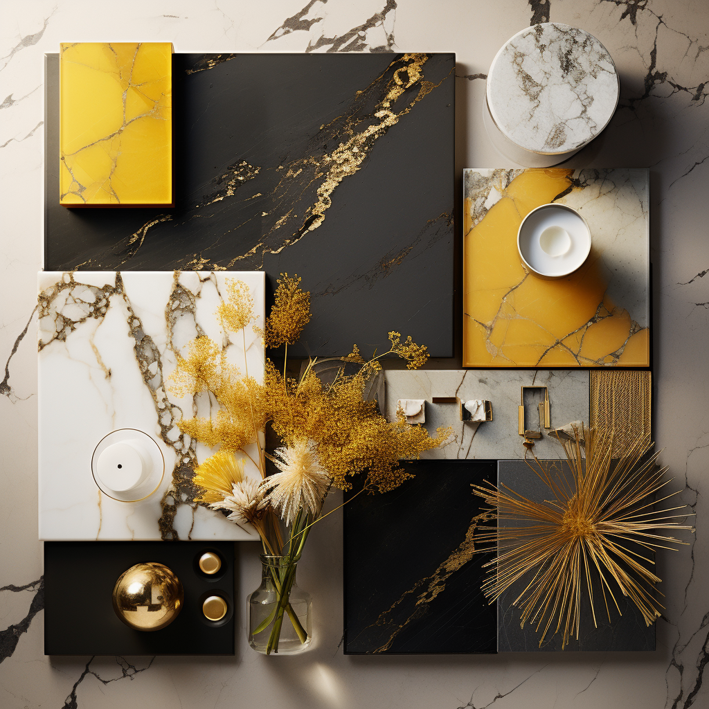 Yellow luxury mood board for interior design-4