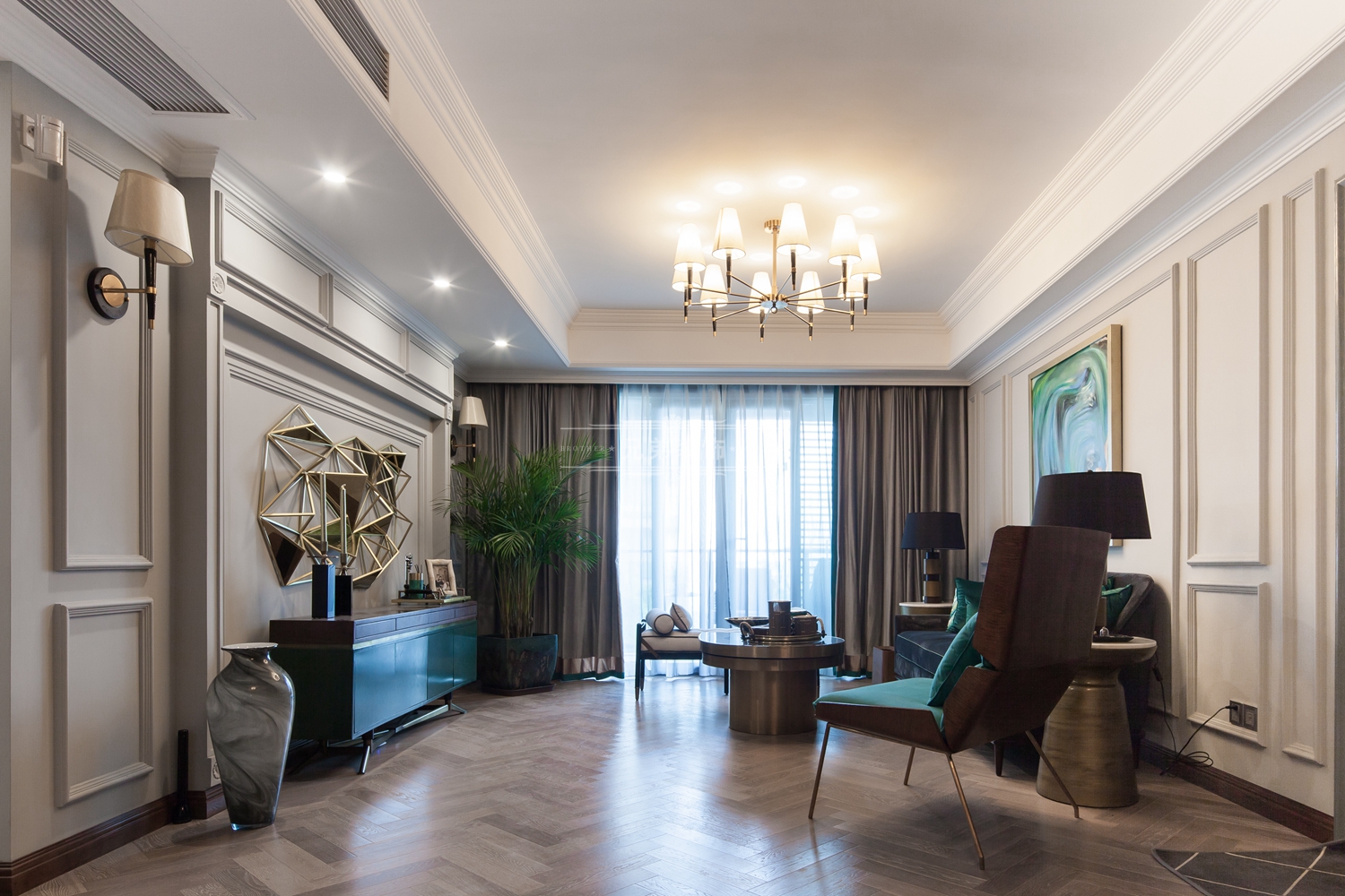 龙湖春森彼岸 150 平现代摩登美式装修设计-11