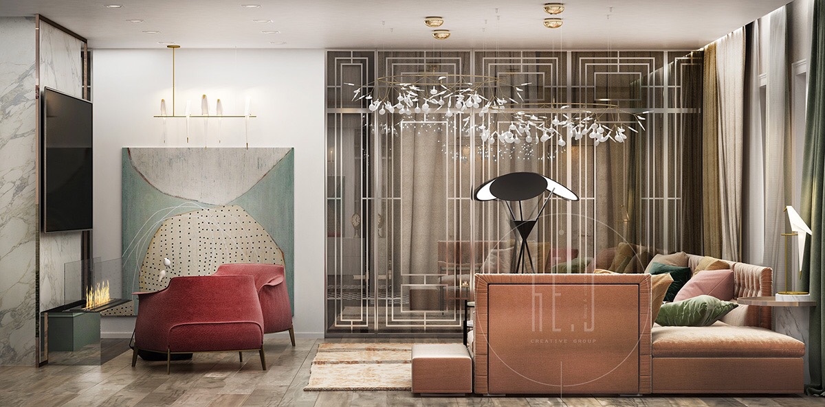 红+黄+绿 三色构造优雅复古家居 | he.D group-21