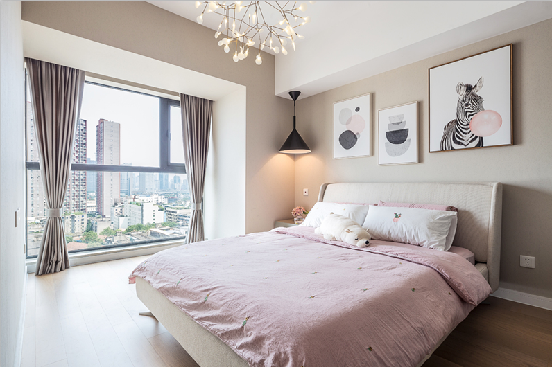 90㎡现代北欧风，粉色梦幻空间-31