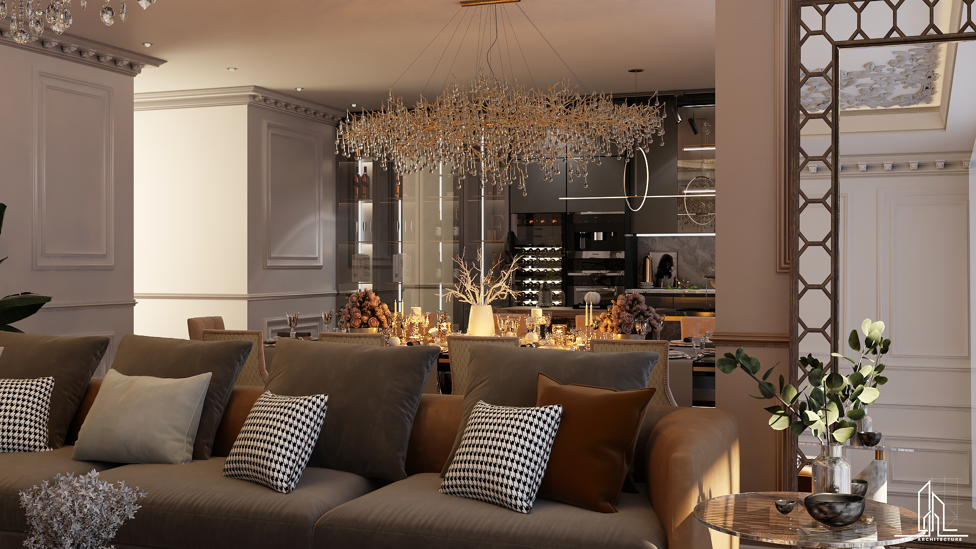 Interior livingroom and kitchen-2