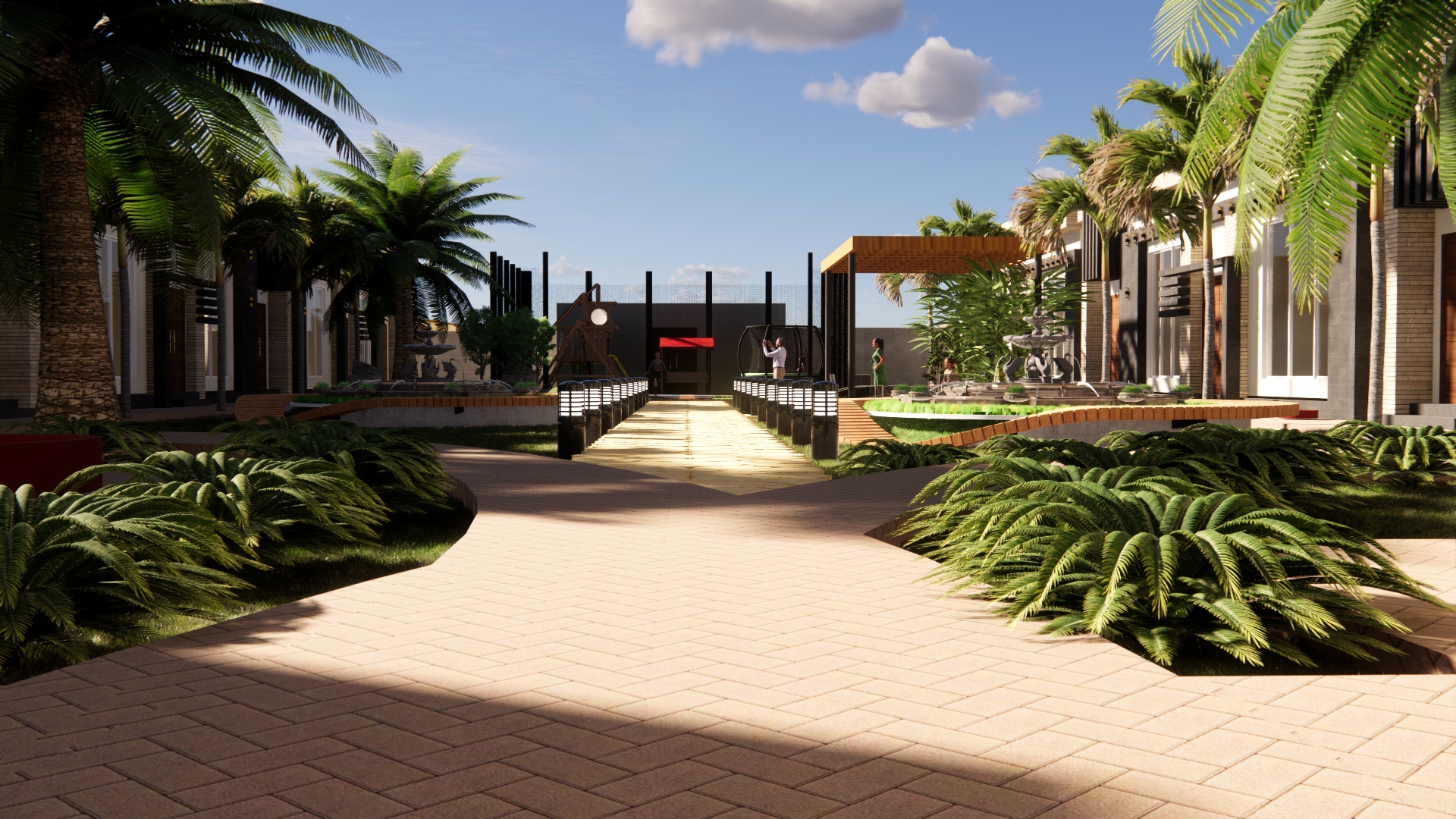 تصميم لميني كمبوند بالسعوديه مباني ولانداسكيب-17