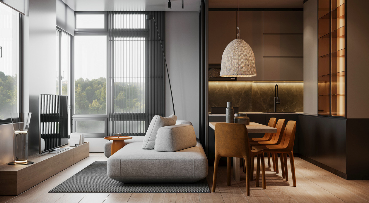 高级灰+橙色居住空间设计-4