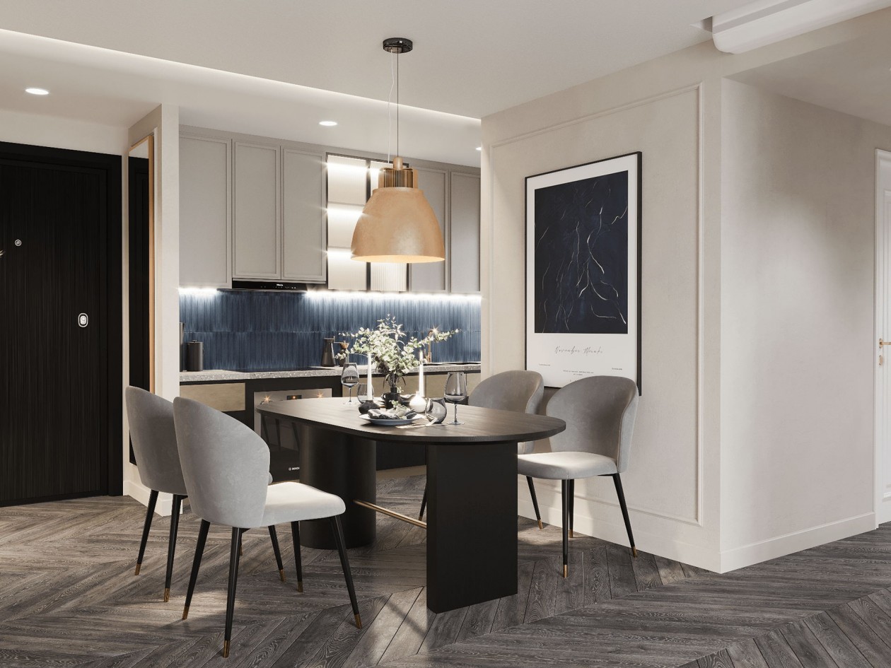 蓝色+白色 构造凉爽舒适的住宅空间-4