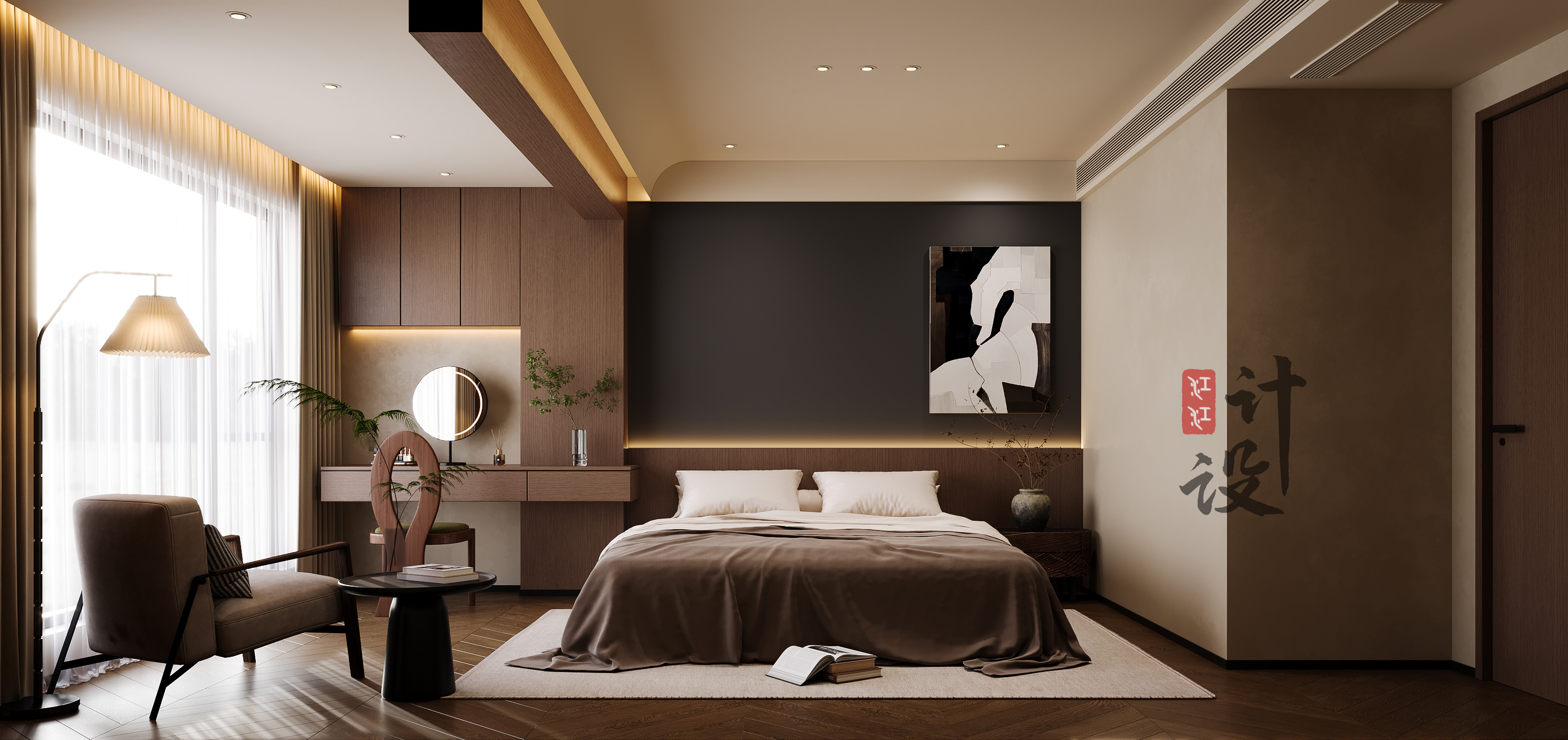 哎呦设计表现·中古风复式洋房丨哎呦视觉-7