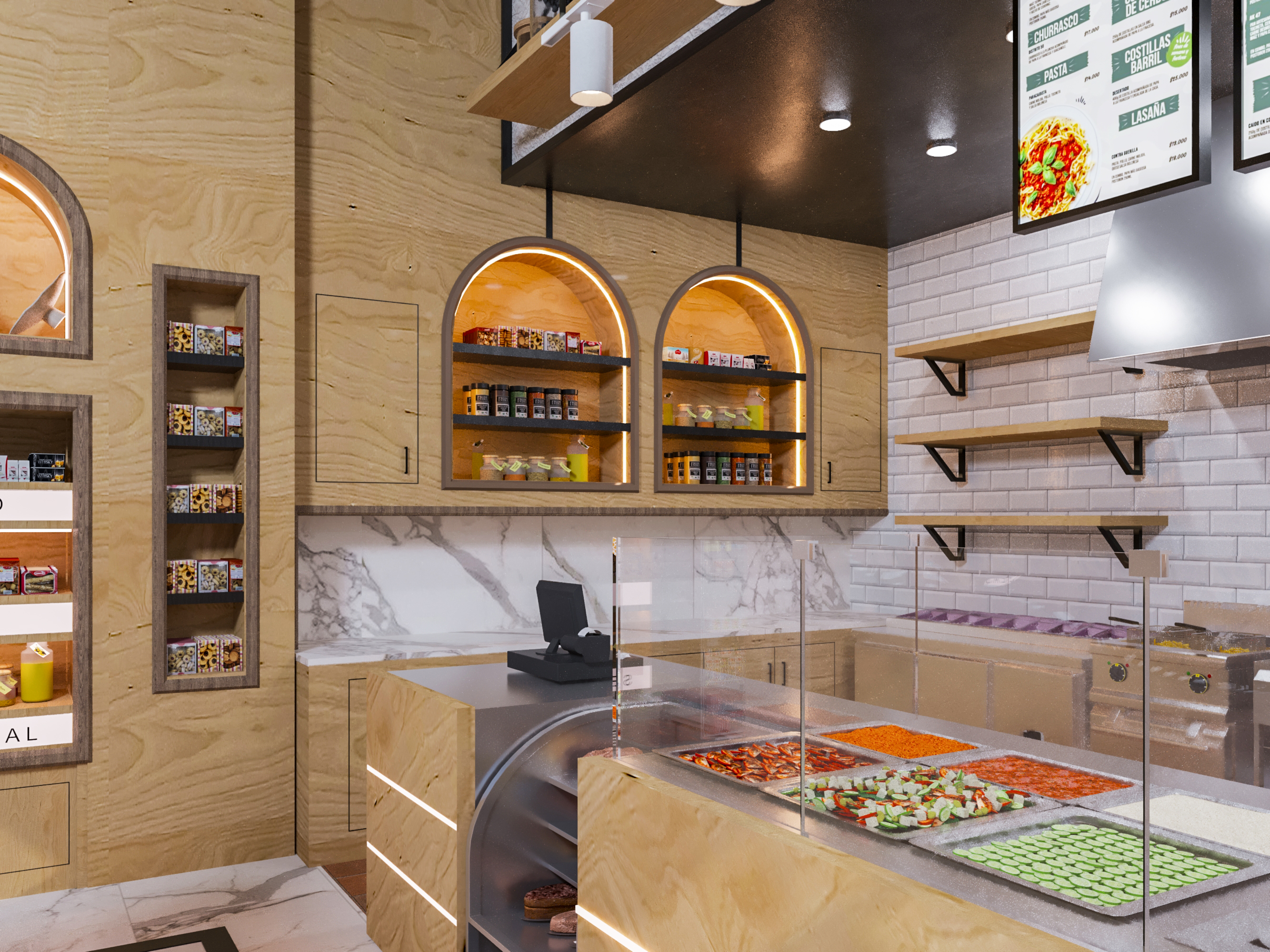 “CEDRA”  现代黎巴嫩熟食店室内设计-10