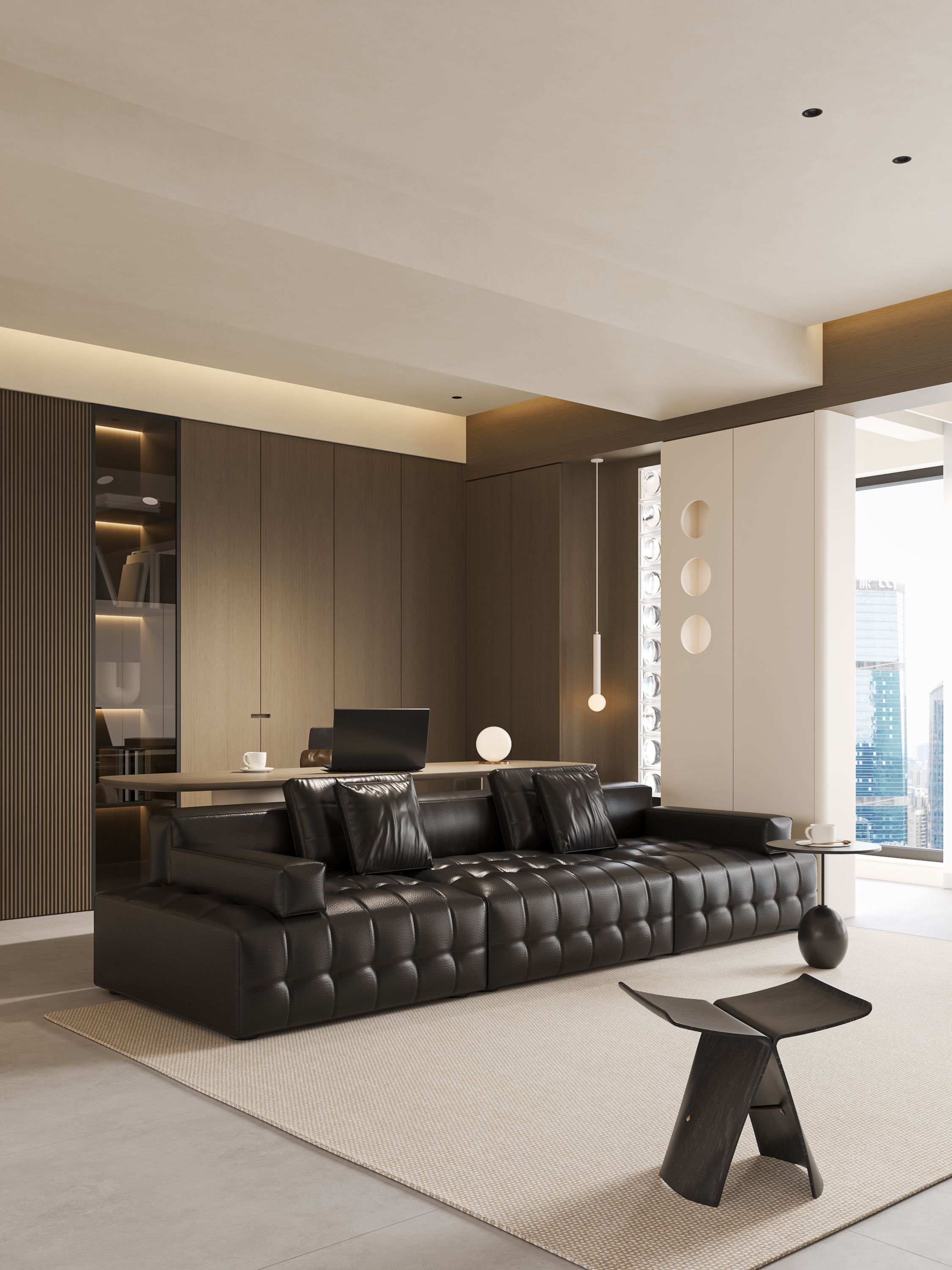 现代客餐厅渲染-14