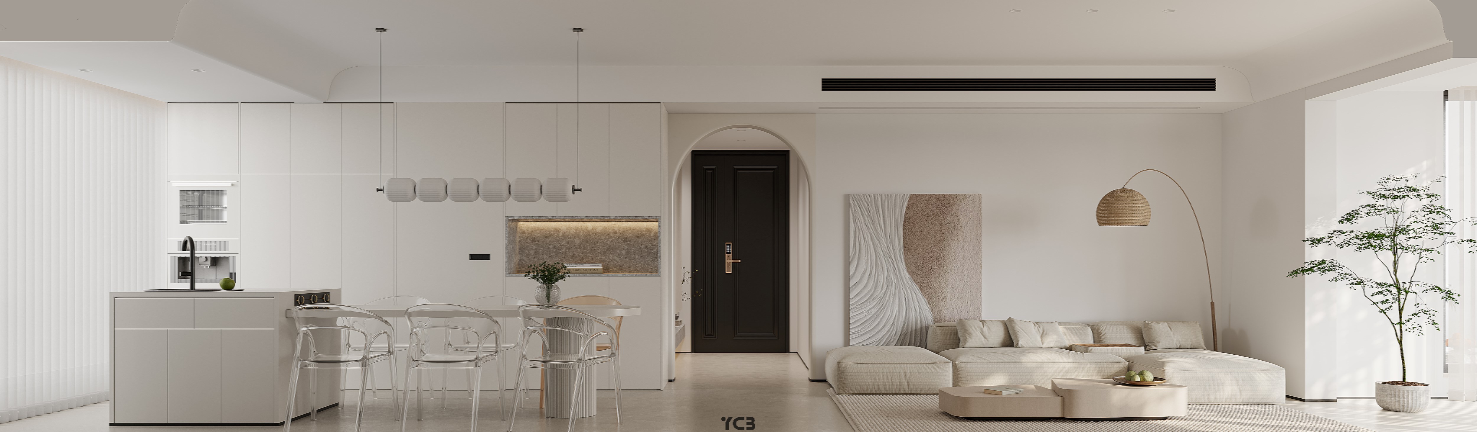 现代简约慢时光客厅空间丨几何建设-8