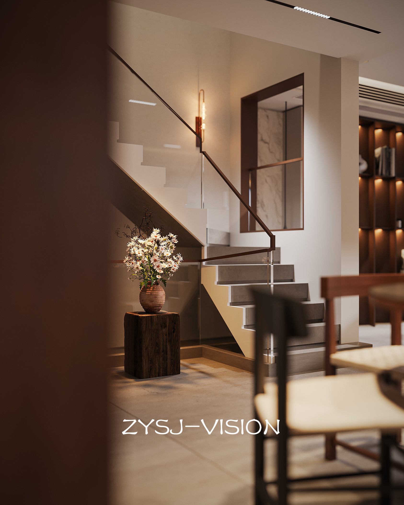 中古别墅 · 穿越时光的质感,黑沙与旋转楼梯的对话-19