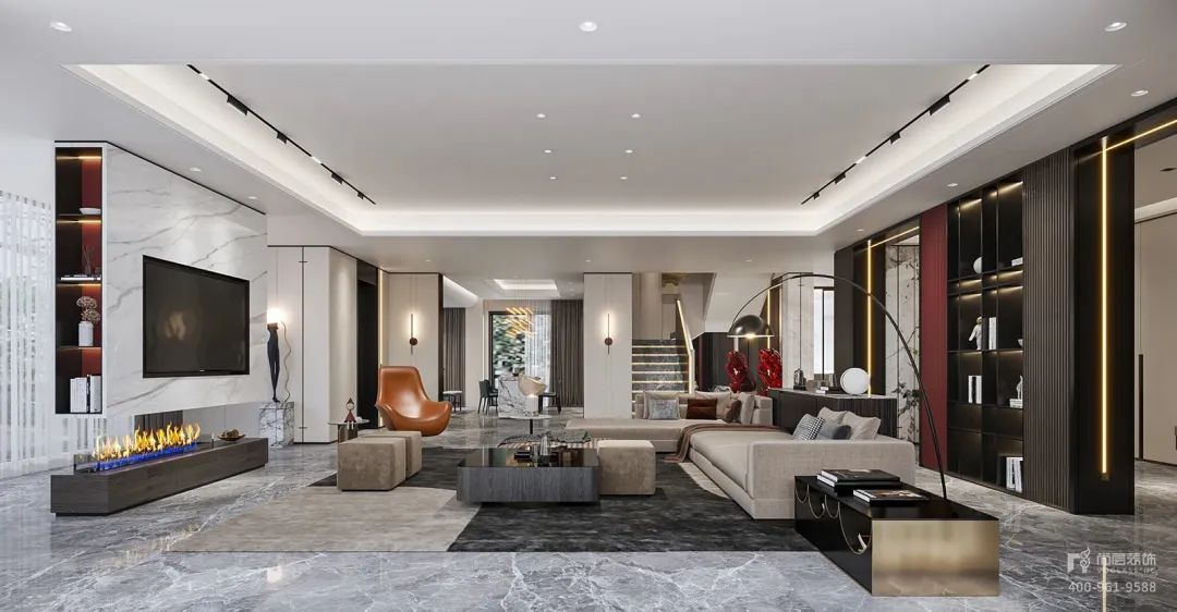 阳光花园现代中式家居设计丨上海尚层别墅装饰-39