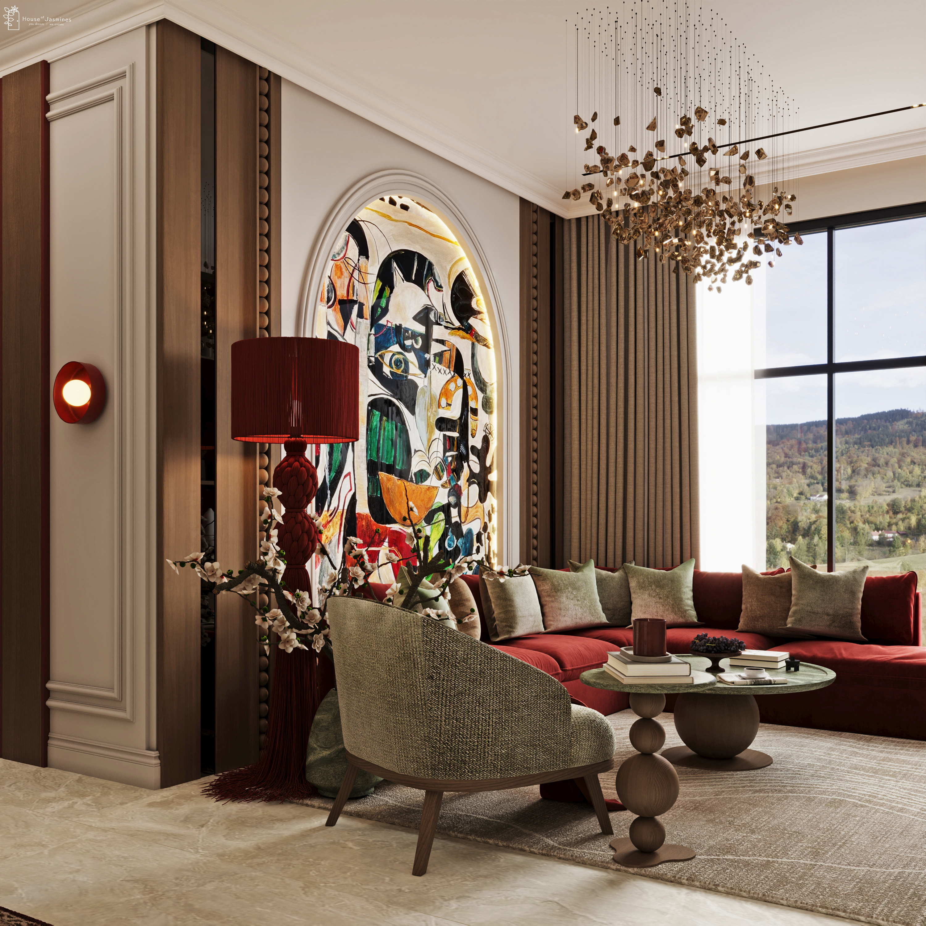 CRIMSON & GOLD: Eclectic Luxury Living-12