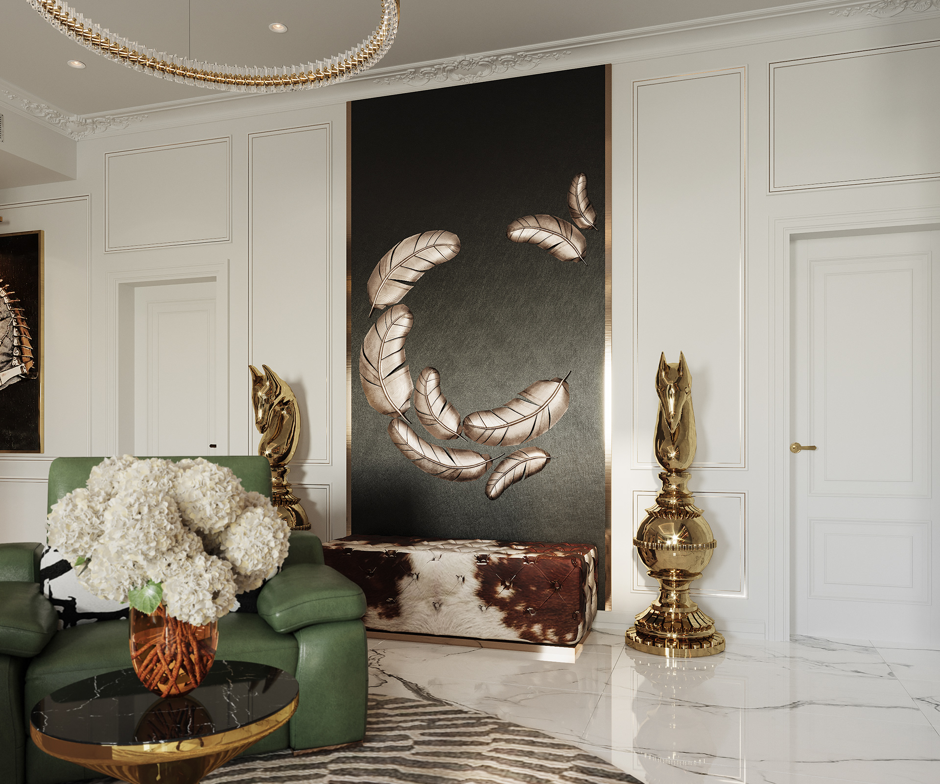 带小厨房的客厅丨沙特阿拉伯丨Abou Samra Group-24