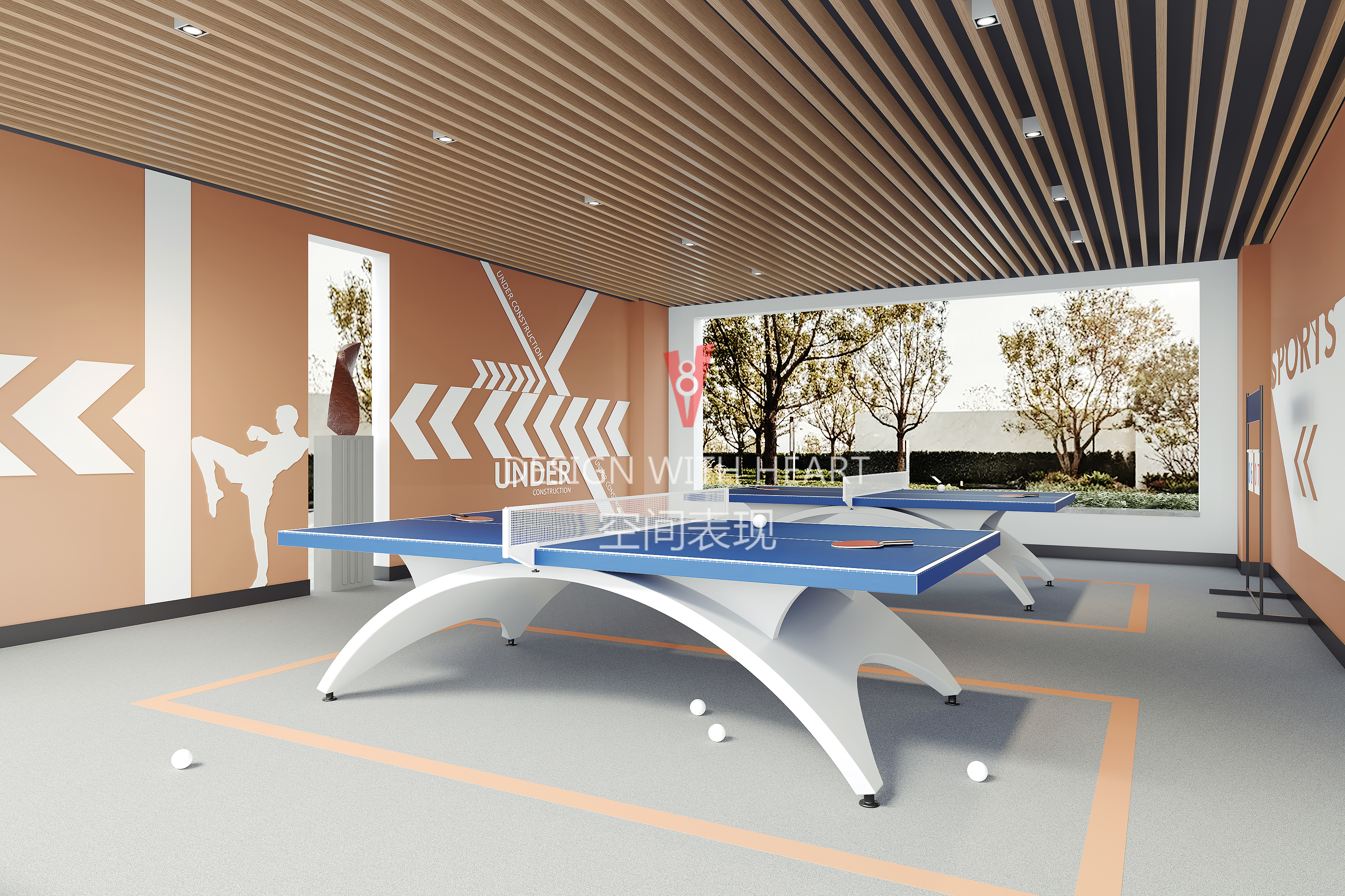 V8 空间表现 · 健身区休闲区效果图-3