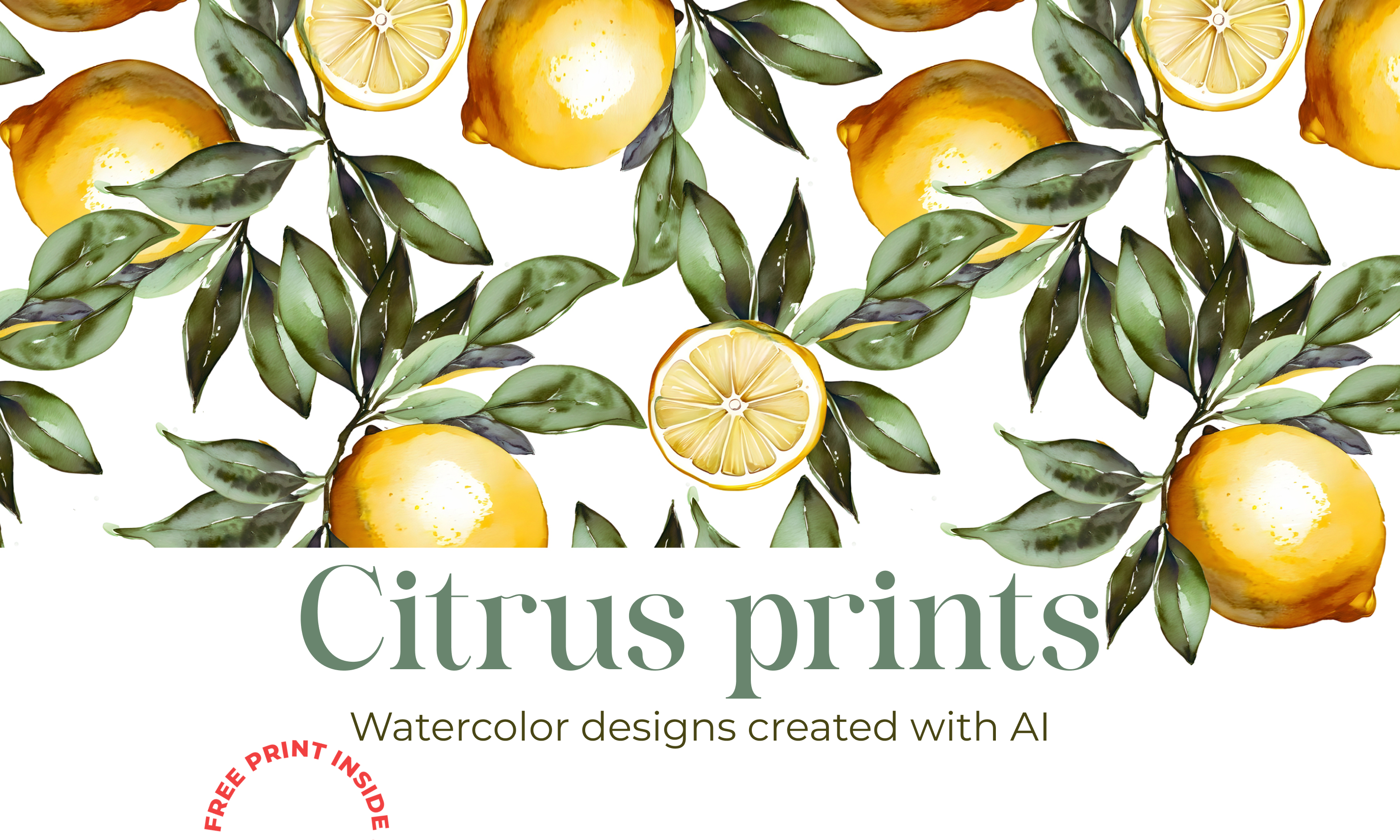 Seamless citrus pattern collection. Free print-0