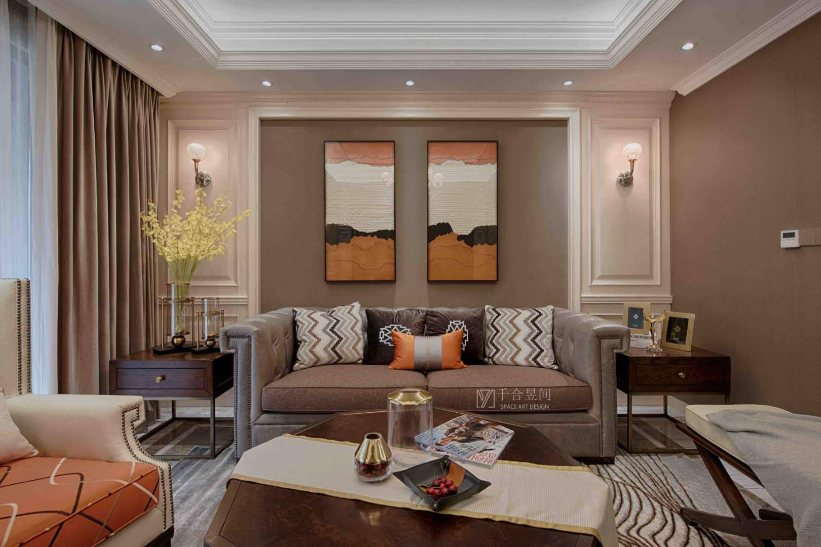 重庆约克郡壹號湖畔爱马仕风格私宅设计-21