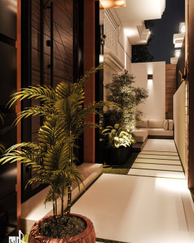 带景观的经典立面