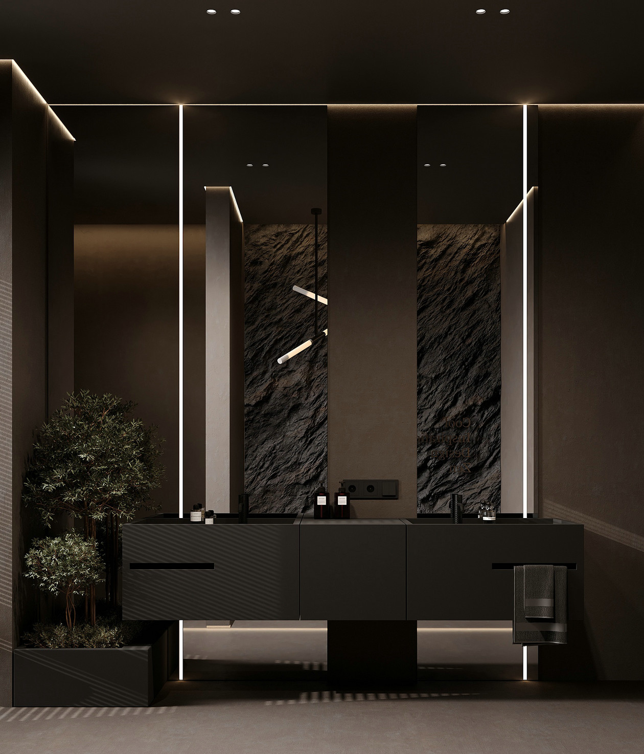 132㎡黑色系住宅设计-14