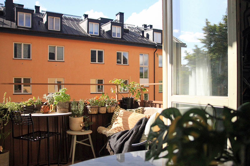 斯德哥尔摩 39 平米小公寓，绿色调客厅惊艳设计-9