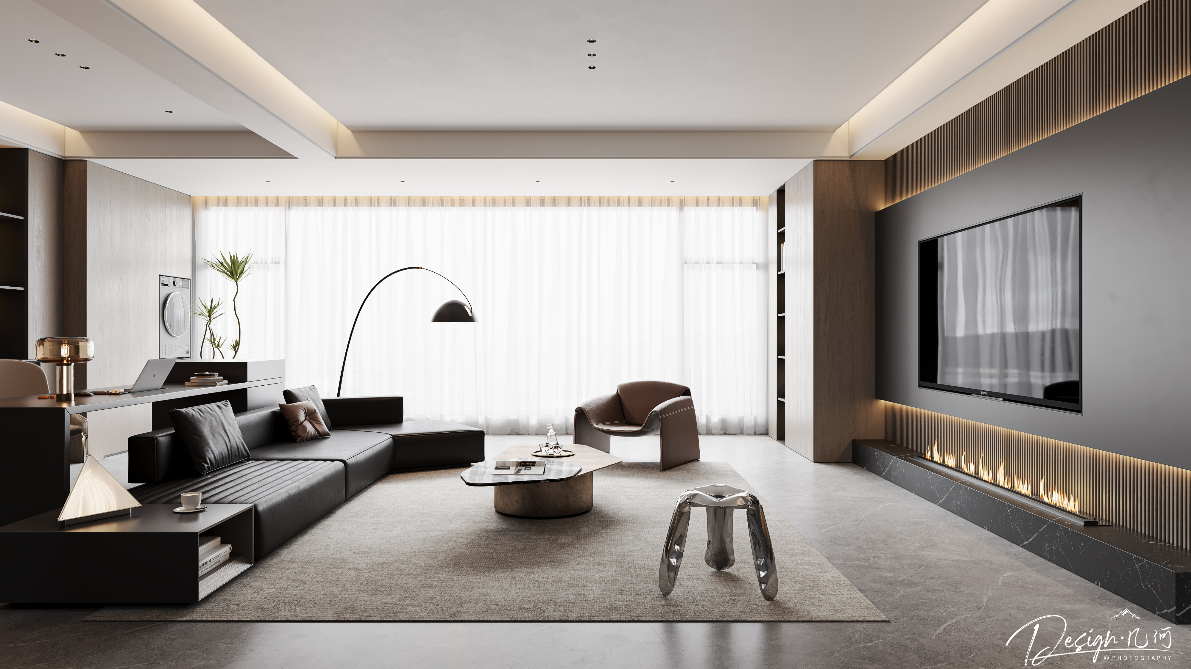 几何空间视觉表现 | 置地双清湾天域现代客餐厅-2