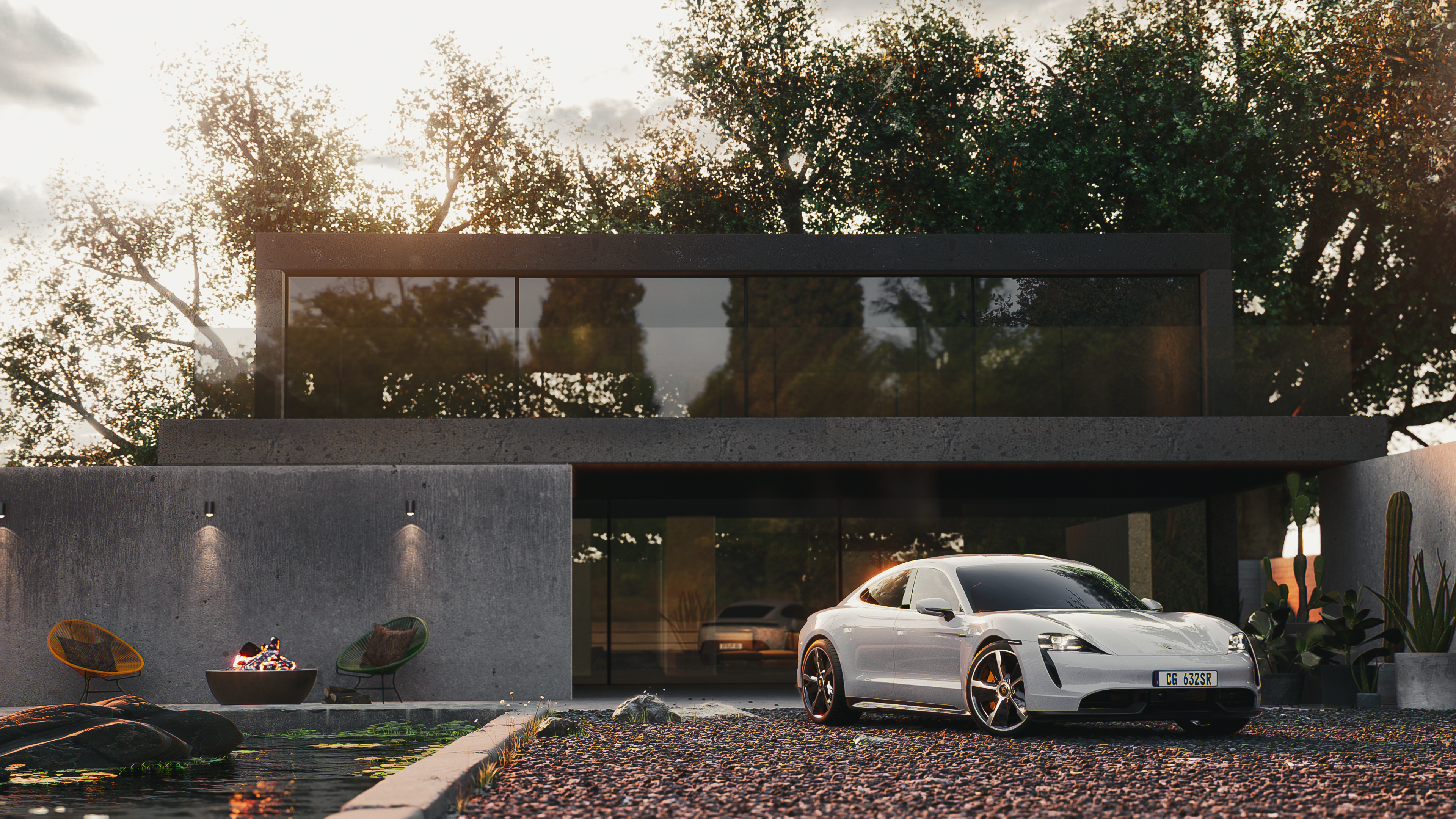 保时捷Taycan全电脑图形图像（注：CGI一般指Computer-generated imagery，即电脑生成图像或电脑图形图像 ） 丨Kim Hyung Sook-9