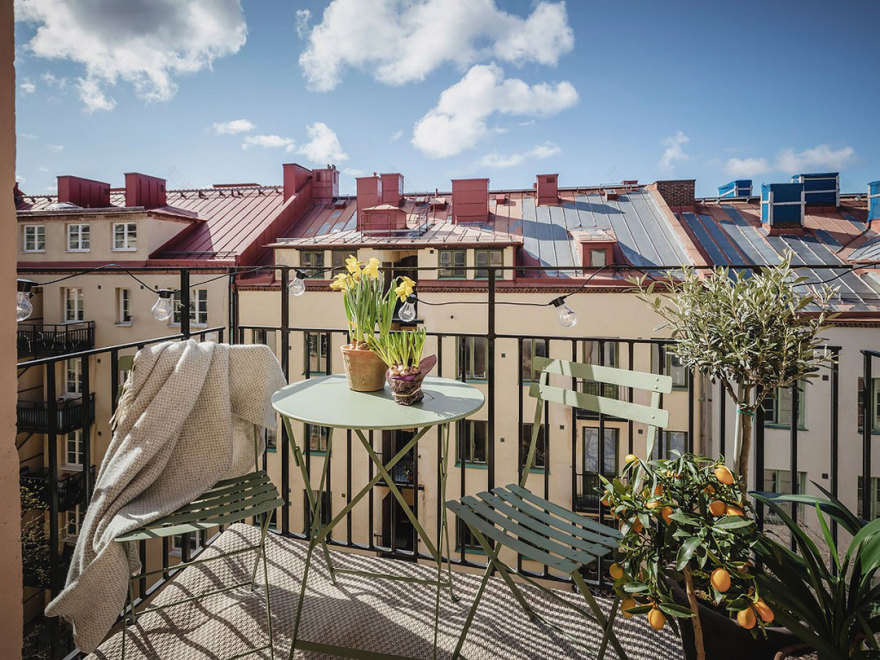 瑞典灰色调公寓,厨房卧室分区设计-7