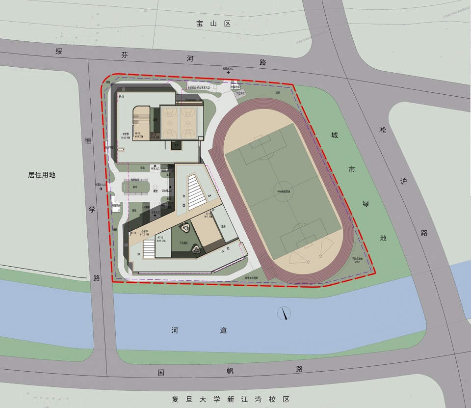集约化布局，复旦大学新江湾第二附属学校-95