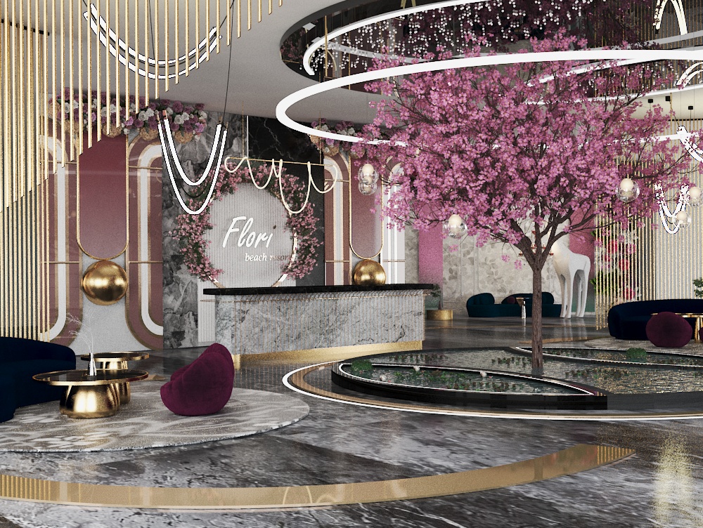 Flori 海滩度假村丨埃及丨美术学院装饰系室内建筑专业-23