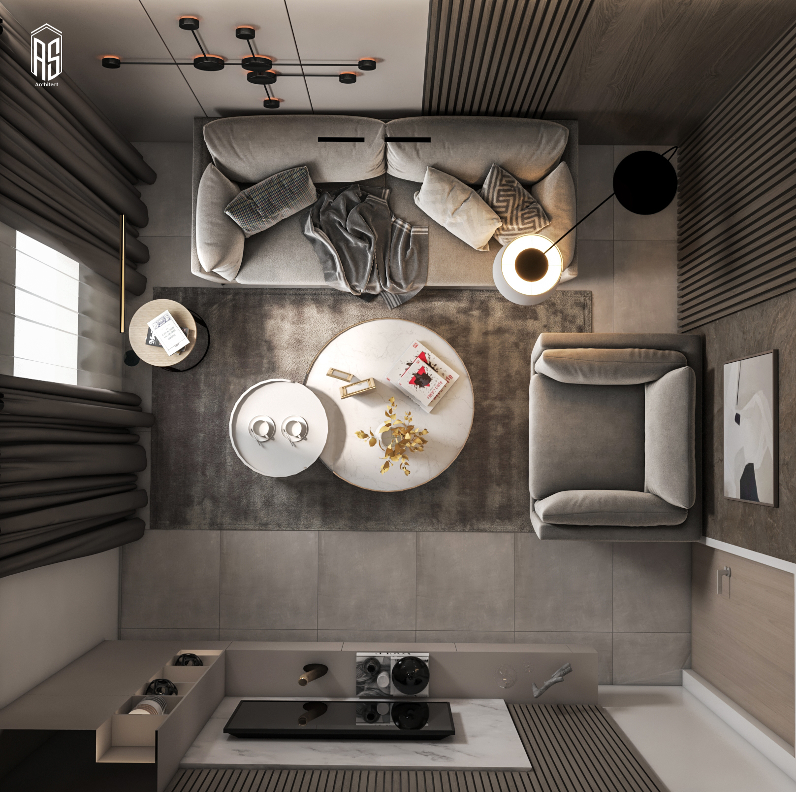 现代客厅设计丨AHMED SEDIK-7